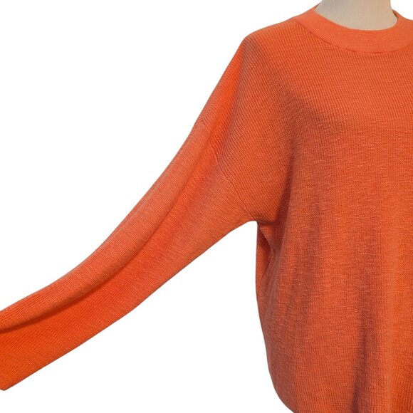 FP Beach Free People Womens Size S Orange Malibu Pullover Ribbed Surf Sweater - Picture 5 of 10